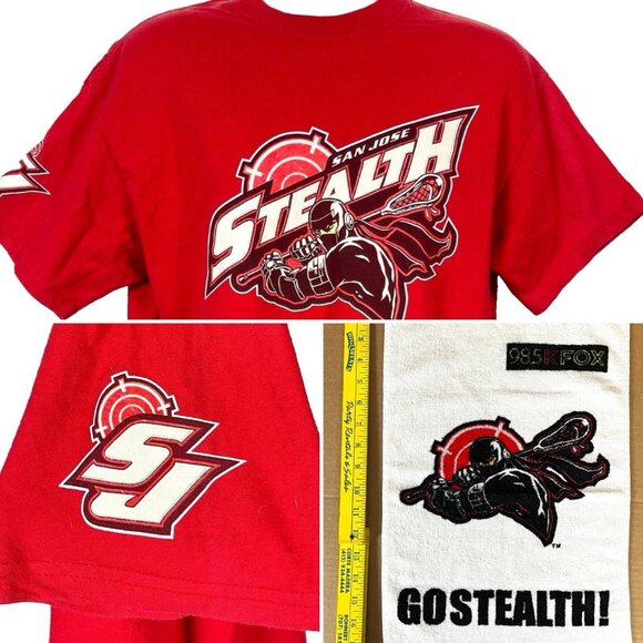Hanes Other - San Jose Stealth NLL Lacrosse SGA Towel + Mens T-Shirt size Large w/Fade 2004-09